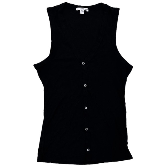 James Perse Tops - James Perse Women's Cotton Modal Slub Sleeveless V Neck Button Accent Shirt Top